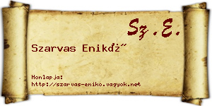 Szarvas Enikő névjegykártya